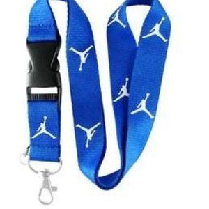 Blue and White Jordan Lanyard Keychain ID Badge Holder Quick release Buckle